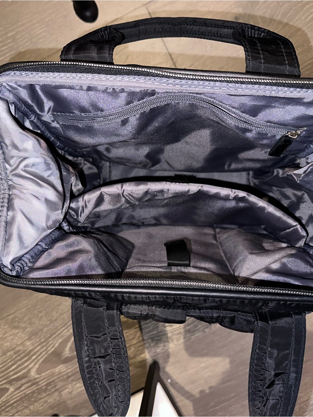 Joan & David Nylon Black Backpack/Tote/Diaper Bag WITH Travel Pouch & Bottles - Picture 9 of 11